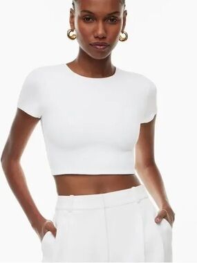 Aritzia Babaton Contour Cropped T-shirt - White